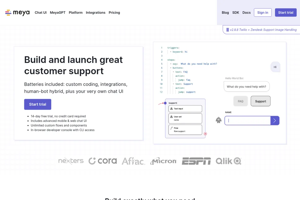 Aperçu de la landing page