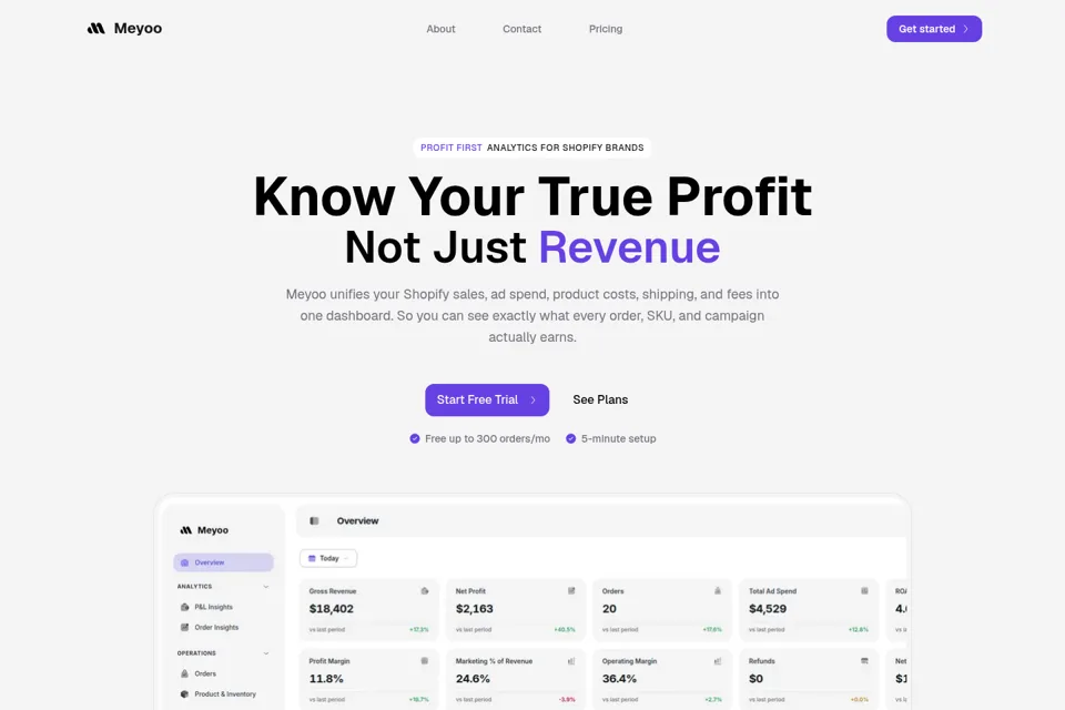 Aperçu de la landing page