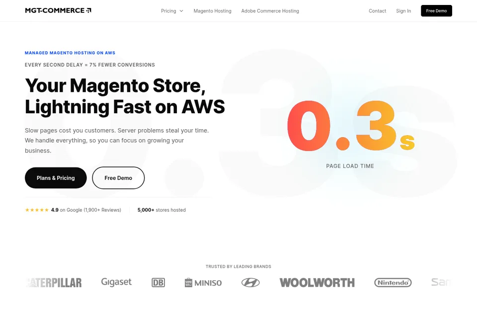 Aperçu de la landing page
