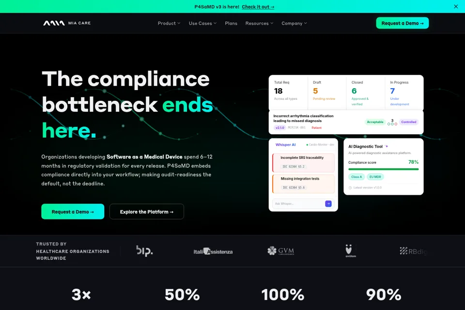 Aperçu de la landing page