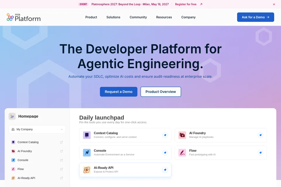 Aperçu de la landing page
