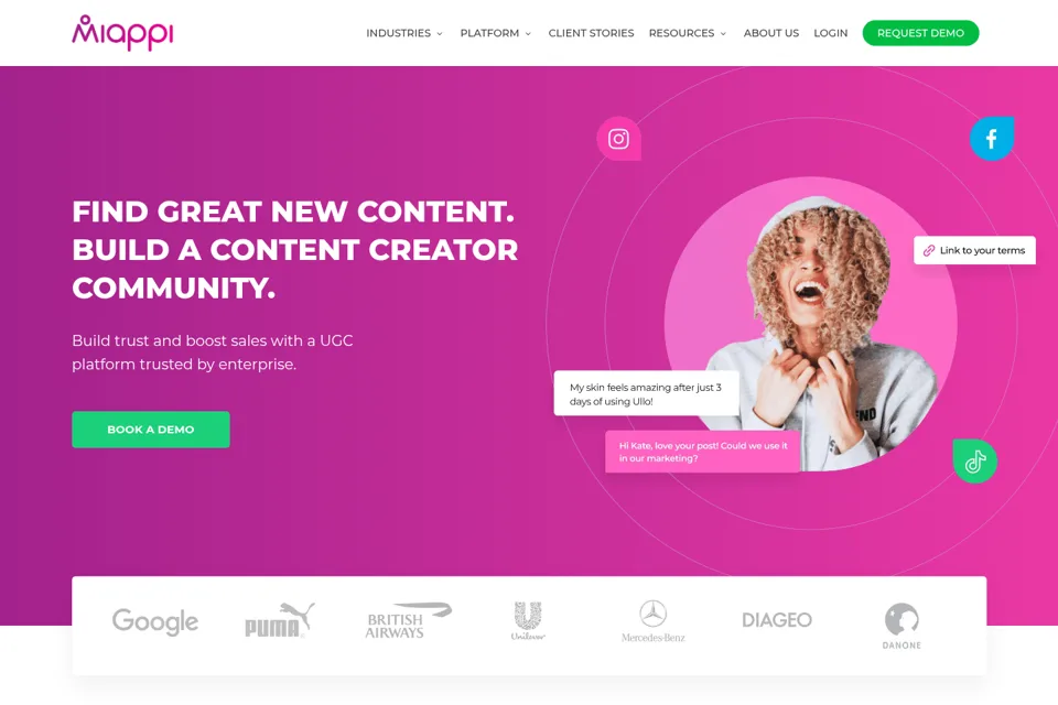 Aperçu de la landing page