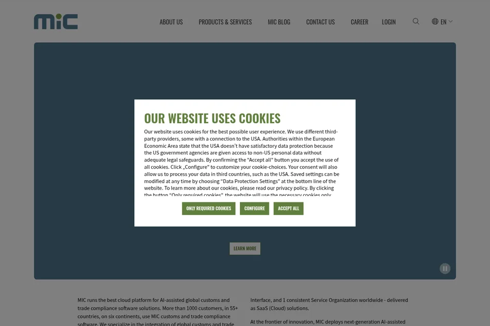 Aperçu de la landing page
