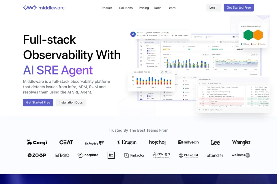 Aperçu de la landing page