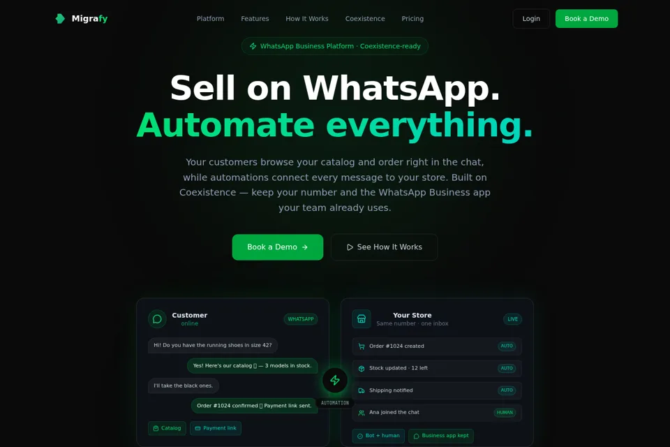 Aperçu de la landing page