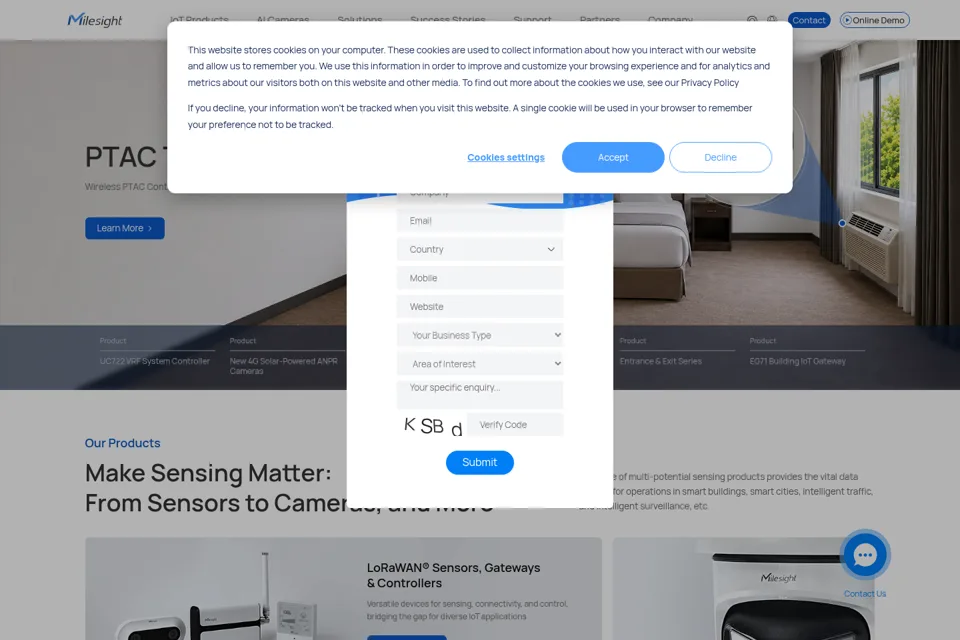 Aperçu de la landing page