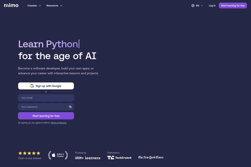 Landing page preview