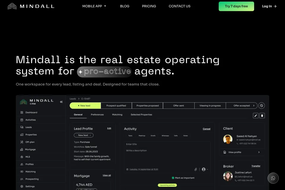 Aperçu de la landing page