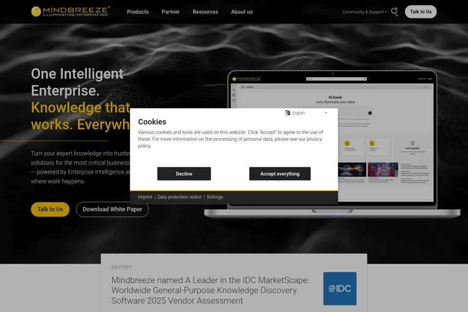 Aperçu de la landing page