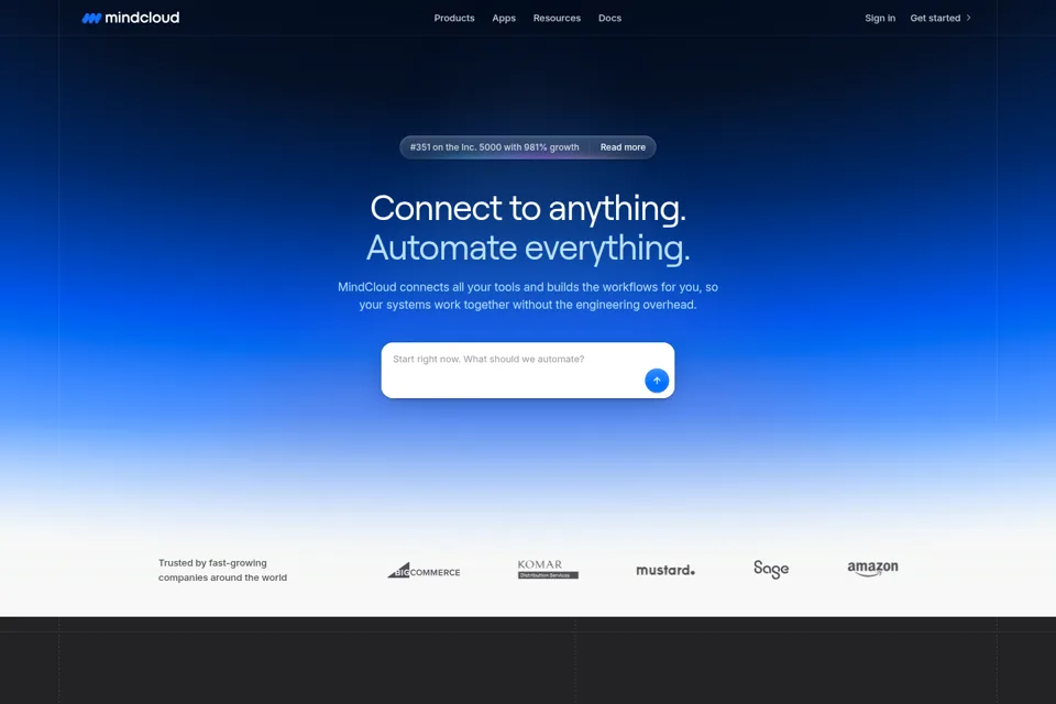 Aperçu de la landing page