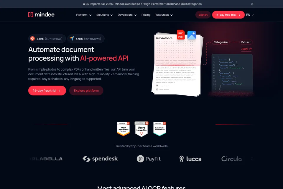 Aperçu de la landing page