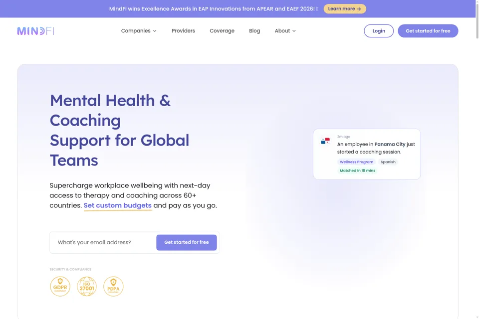 Aperçu de la landing page