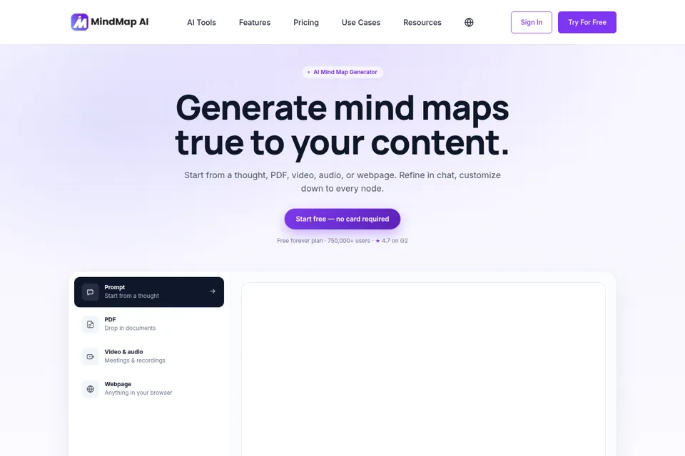 Aperçu de la landing page