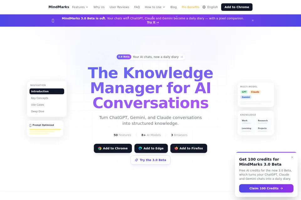 Aperçu de la landing page