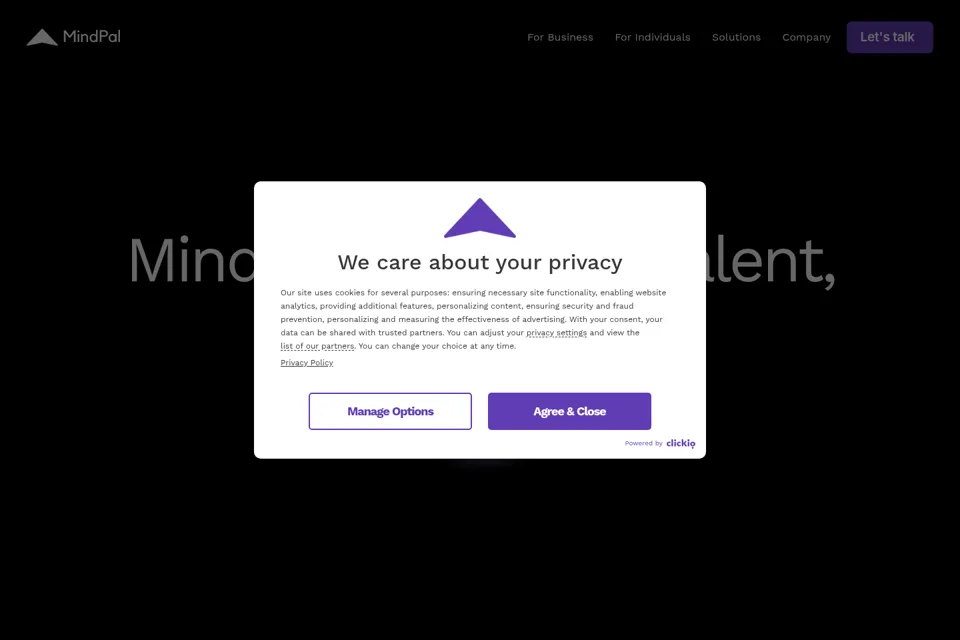 Aperçu de la landing page