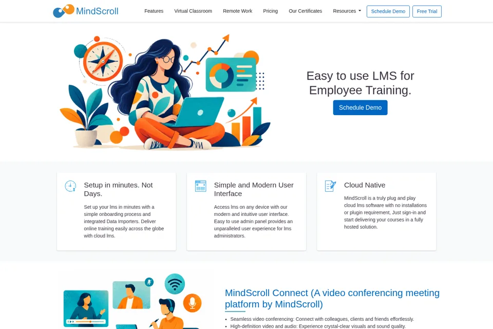 Aperçu de la landing page
