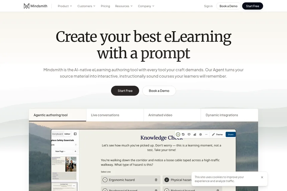 Aperçu de la landing page