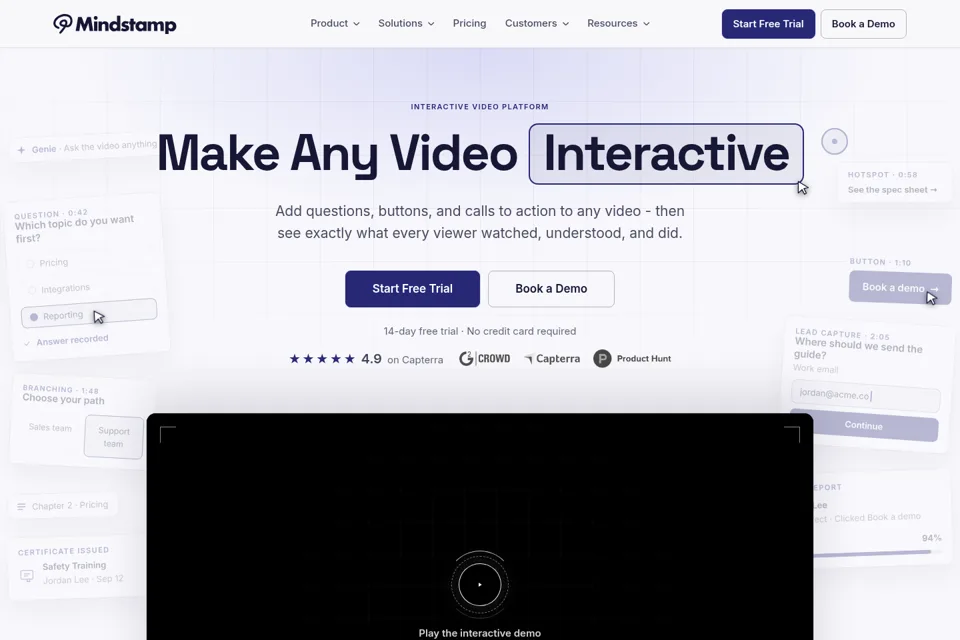 Aperçu de la landing page