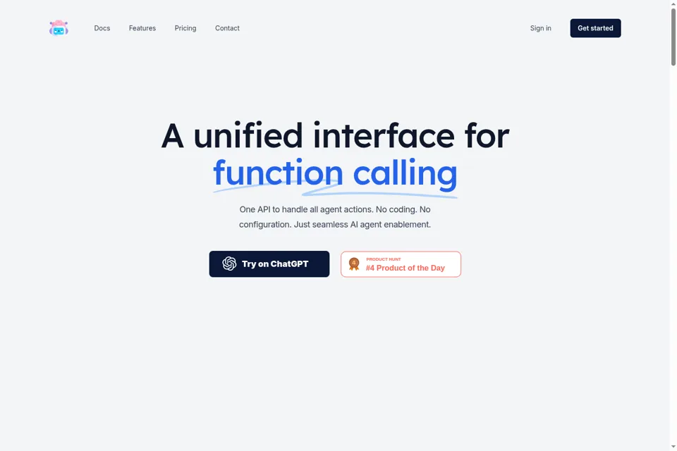 Aperçu de la landing page