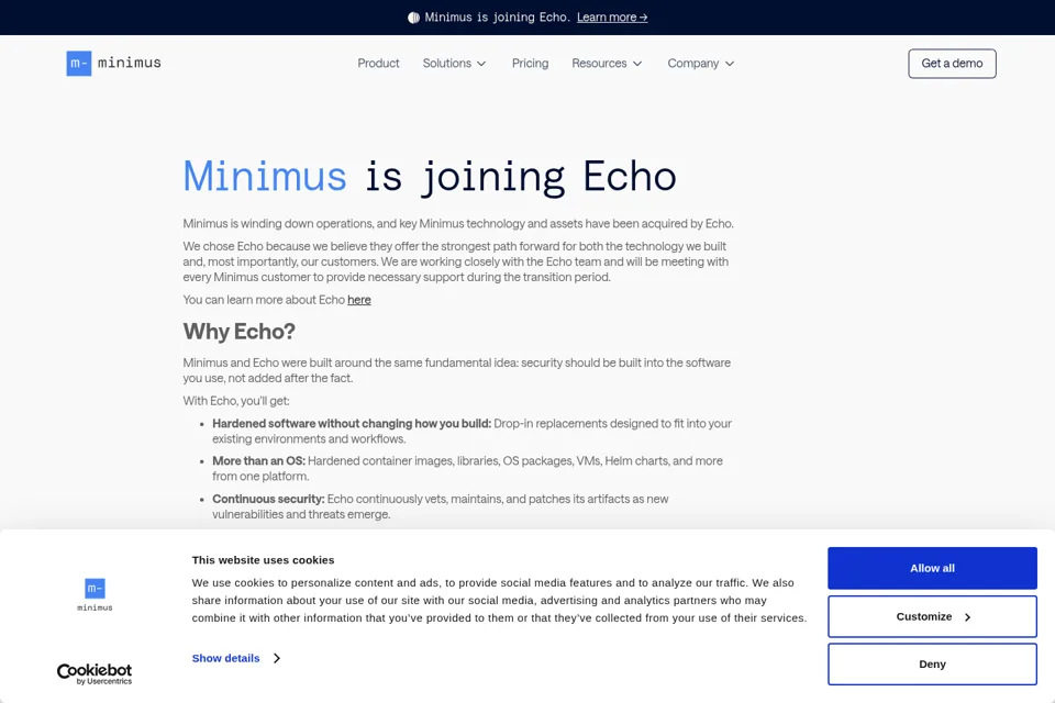 Aperçu de la landing page