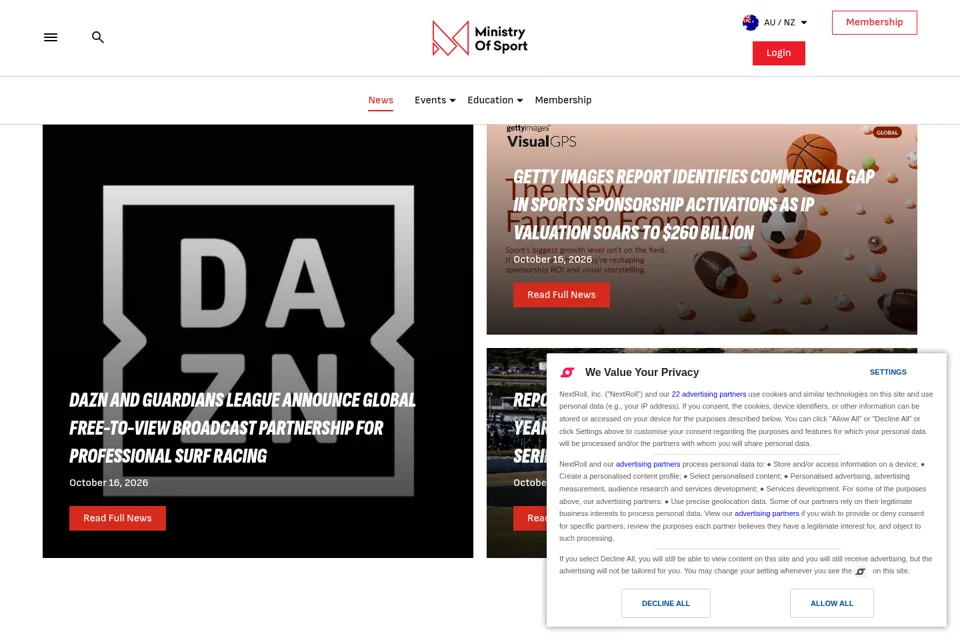 Aperçu de la landing page