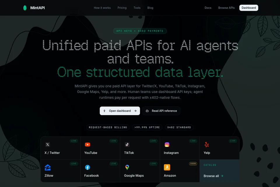 Aperçu de la landing page