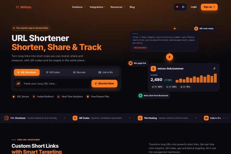 Aperçu de la landing page