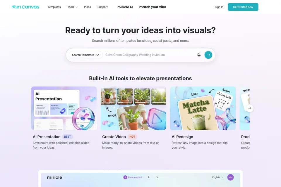 Aperçu de la landing page