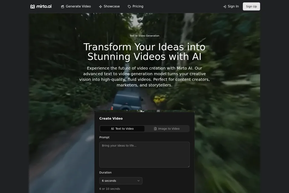 Aperçu de la landing page