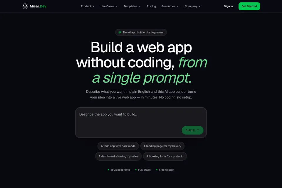 Aperçu de la landing page