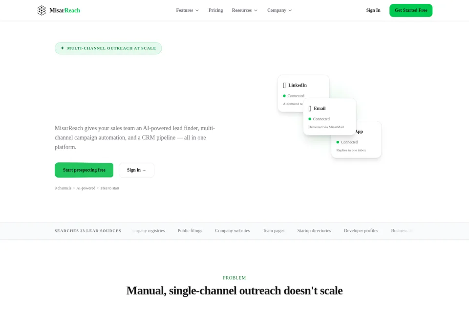 Aperçu de la landing page