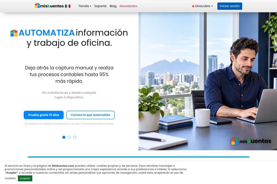 Aperçu de la landing page