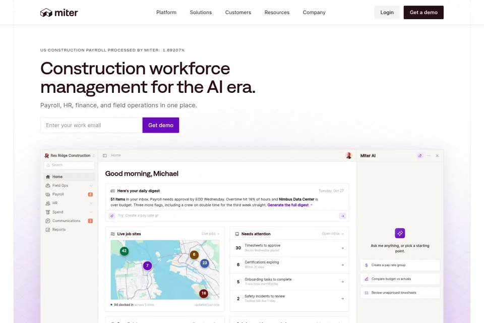 Aperçu de la landing page