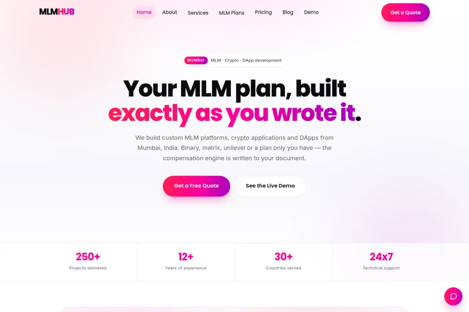 Aperçu de la landing page