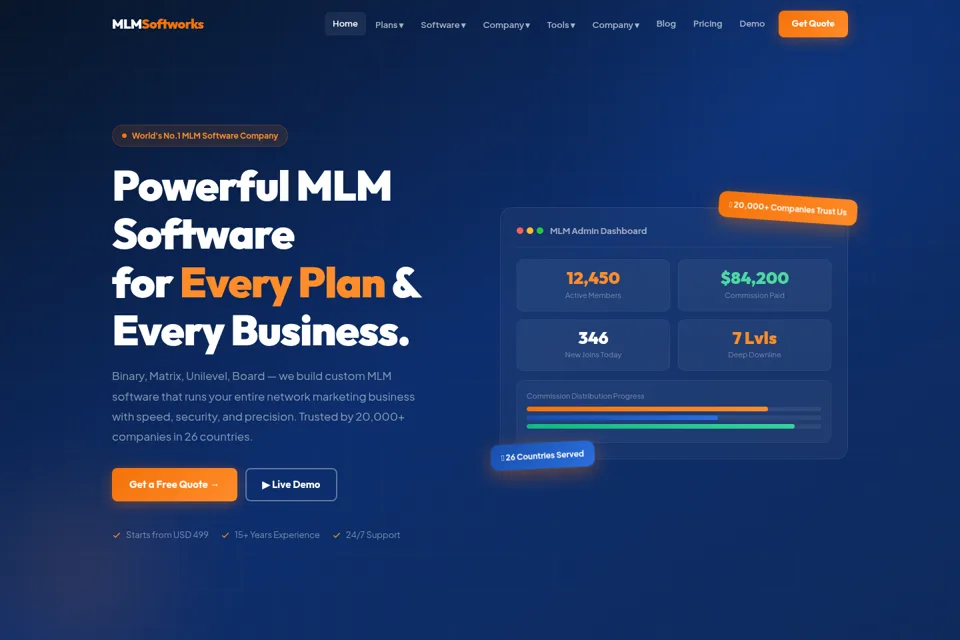 Aperçu de la landing page