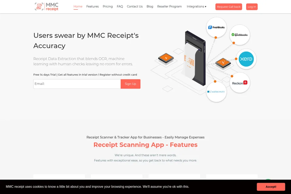 Aperçu de la landing page