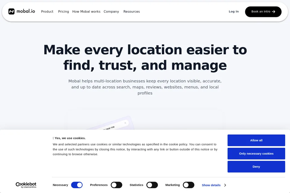 Aperçu de la landing page