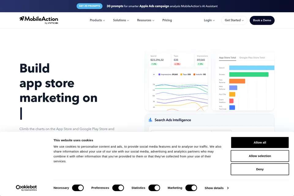 Aperçu de la landing page
