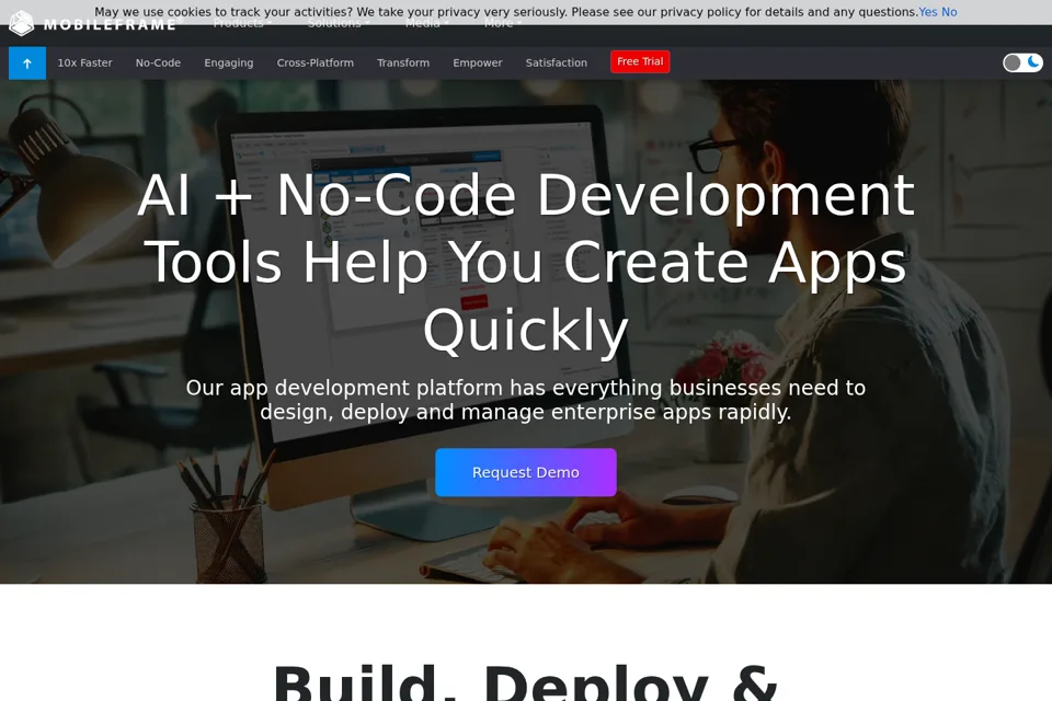 Aperçu de la landing page