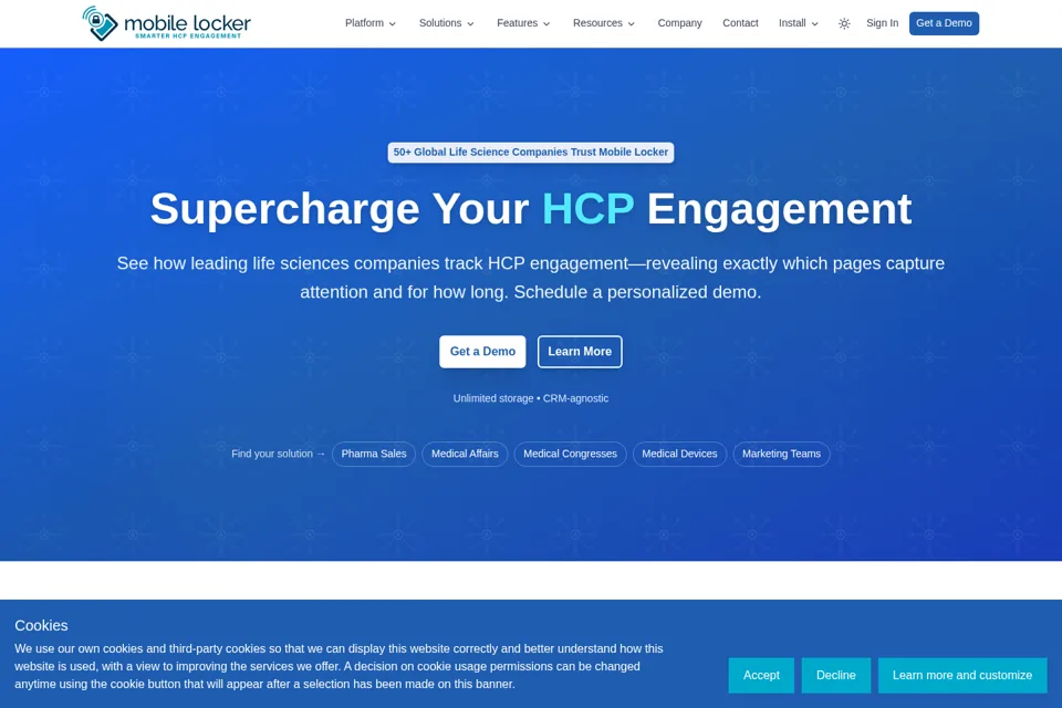 Aperçu de la landing page