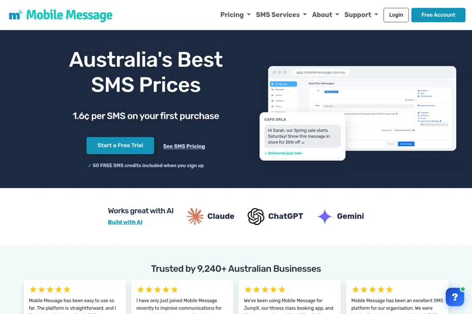 Aperçu de la landing page