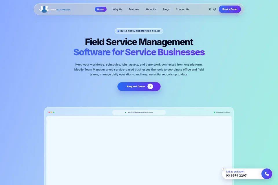 Aperçu de la landing page