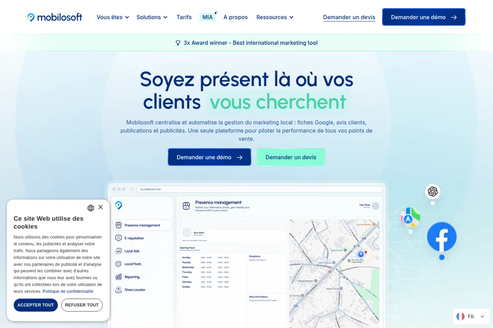 Aperçu de la landing page