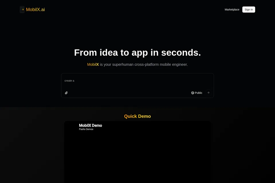 Aperçu de la landing page