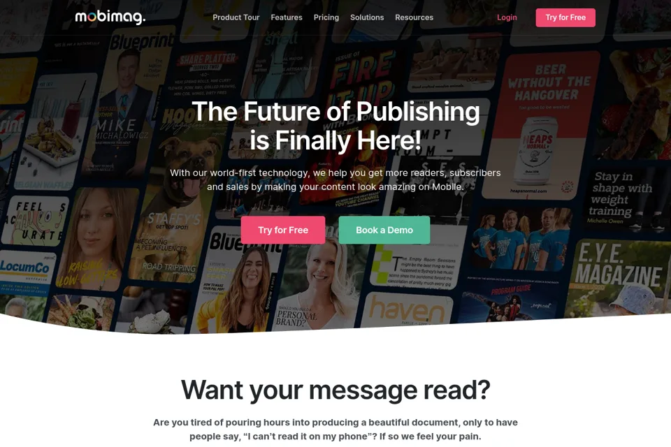 Aperçu de la landing page