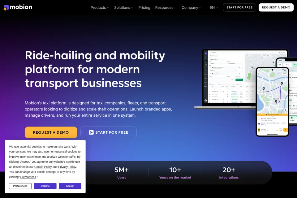 Aperçu de la landing page