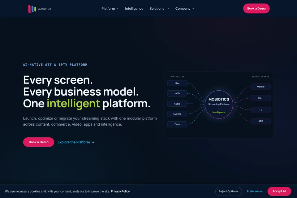 Aperçu de la landing page
