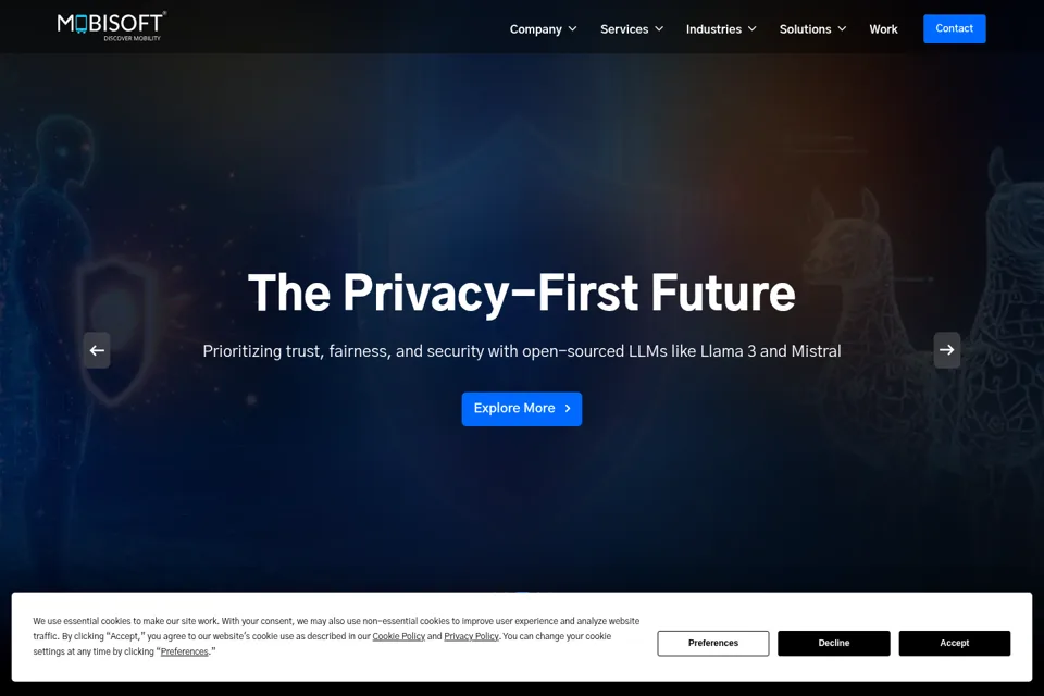 Aperçu de la landing page