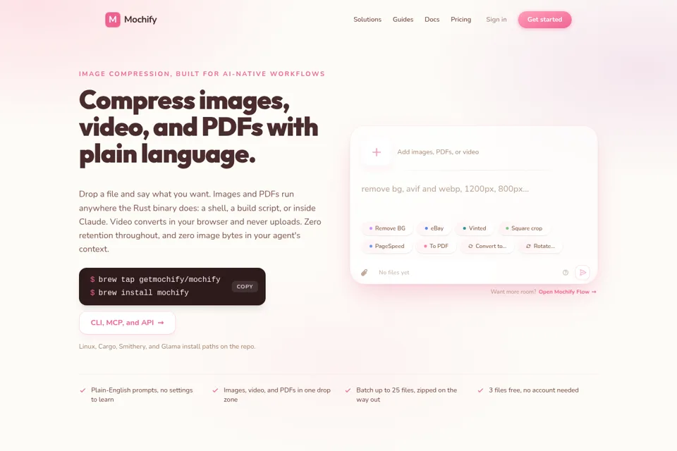 Aperçu de la landing page