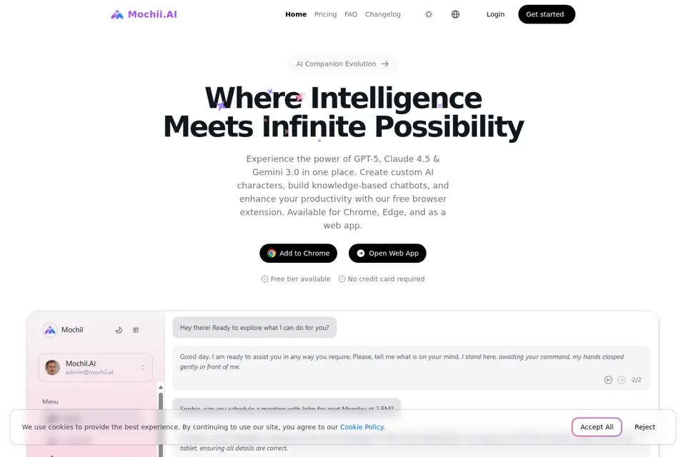 Aperçu de la landing page